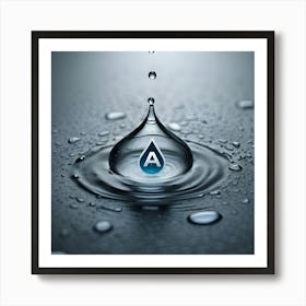 Water Drop With Logo Art Print