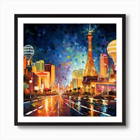 Las Vegas At Night 1 Art Print