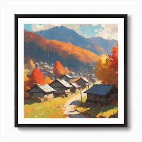 Autumn Village 16 Art Print