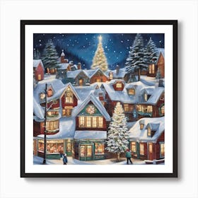 Christmas Village Art Print