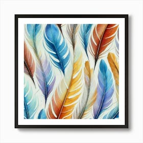 Watercolor Feathers Art Print