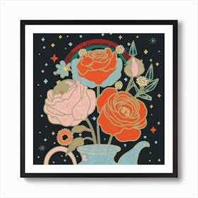 Luminous pastel flowers 8 Art Print