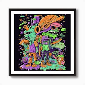 Psychedelic Zombies Art Print