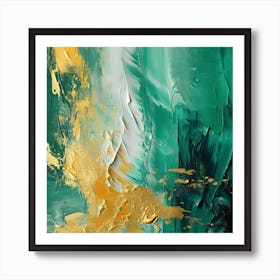 Abstract Of Green And Gold Art Print