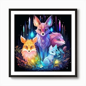 Foxes Art Print