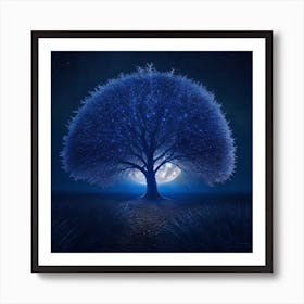 Tree In The Night 3 Art Print