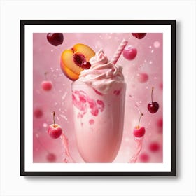Cherry Milkshake Art Print