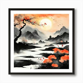 Asian Landscape Painting 2 Art Print