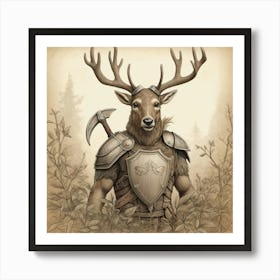 Deer In Armor 5 Art Print