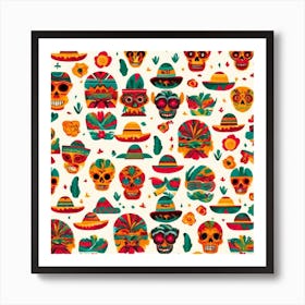 Day Of The Dead Skulls 4 Art Print