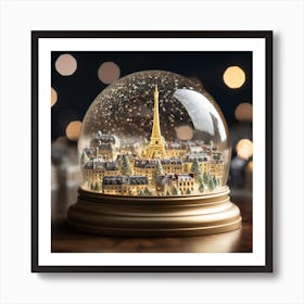 Paris Snow Globe Art Print