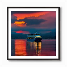 Sunset Cruise Ship 29 Art Print