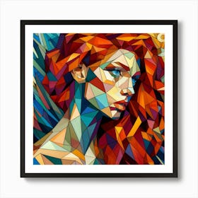 A beautiful woman, Cubism 3 Art Print