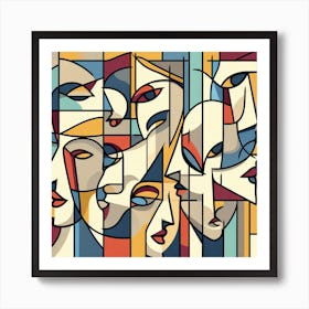 Abstract Of Faces Art Print