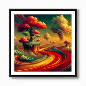 Psychedelic Landscape 1 Art Print