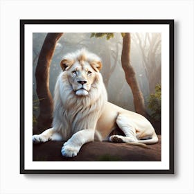 Lion In The Forest 49 Art Print