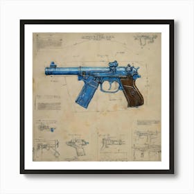 alt: Gun Blueprints 2 Art Print