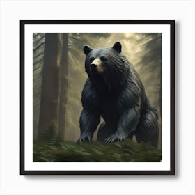 Black Bear In The Forest 8 Art Print