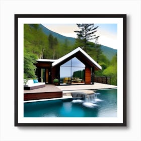 Modern House With Pool Art Print