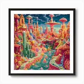 Psychedelic City 7 Art Print