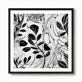 Black and White Abstract Art 106 Art Print