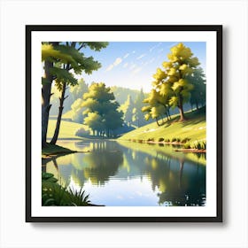 Lake In The Forest 1 Art Print