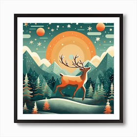 Deer In The Forest 16 Art Print