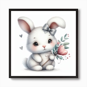 Rabbit Valentine's day 2 Art Print