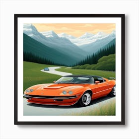 Red Vs Blue Car Art Print