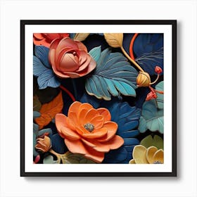 Flowers On A Wall Art Print