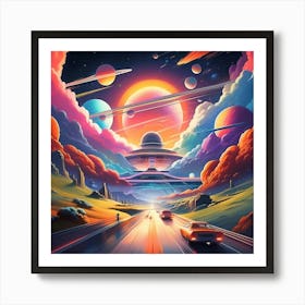 Space Road Art Print