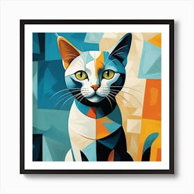 Abstract Cat Painting Art Print