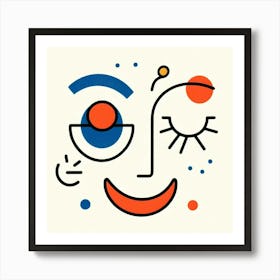Abstract Portrait Of A Face Art Print