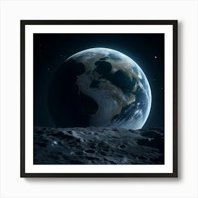 Alien Planet and Moon  Art Print