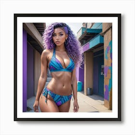Purple Bikini dg Art Print