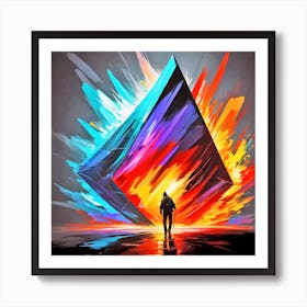 Man In Front Of A Colorful Diamond Art Print