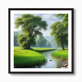 River In The Countryside 1 Art Print