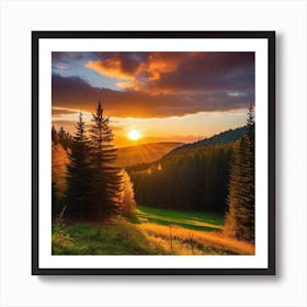 Sunset In The Mountains 83 Art Print