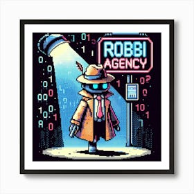 8-bit robot detective agency 2 Art Print