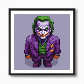 Joker Pixel Art Art Print