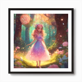 Fairy Girl In The Forest 1 Art Print