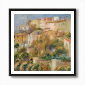 Houses On A Hill, Pierre Auguste Renoir Art Print