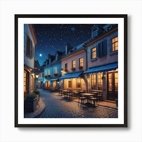 Cafe Terrace At Night (4) Art Print