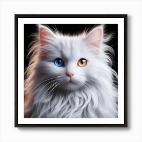 White Cat With Blue Eyes 10 Art Print