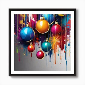 Christmas Splatters Art Print