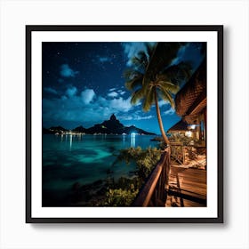 Bora Bora At Night 1 Art Print