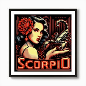 Zodiac Sign Scorpio, Water Element, The Scorpion Art Print