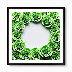 Green Roses On Edges As Frame With Empty Space In Centre Miki Asai Macro Photography Close Up Hyp (5) Art Print