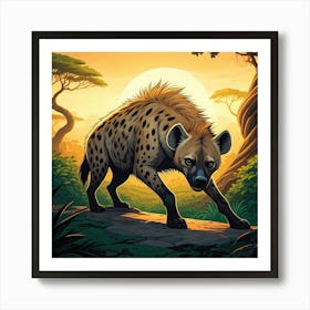 Cautious Hyena Art Print