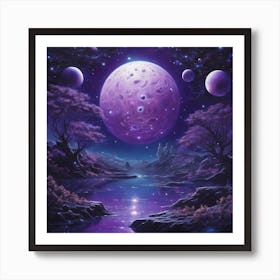 Purple Moon Art Print